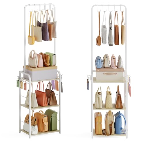 Tall Purse Organizer with Practical Purse Hanger, Floor-Standing Purse Rack