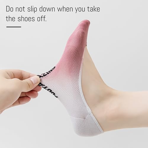 FOOT AMAZING Women's No Show Socks Non Slip Flat Boat Liner Low Tie Dye Socks 5 Pairs (9-11, 5 Pairs (Multi-color)) — view 4