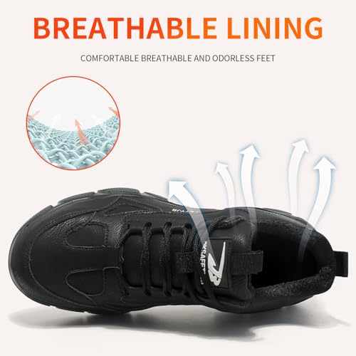 Image of Steel Toe Shoes for Men Puncture Proof Indestructible Industry Construction Work Shoes Lightweight Comfortable Breathable Steel Toe Safety Sneakers