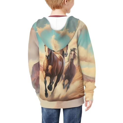 Upetstory Kids Zip Up Hoodie Girls Boys 6-16 Years Old Hooded Sweatshirt4