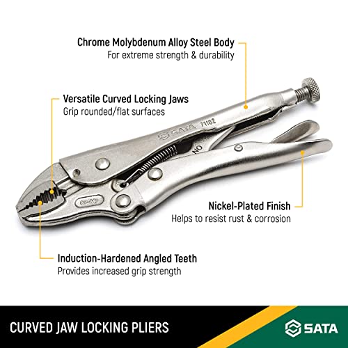 Sata 7" Curved Jaw Locking Pliers - St71102 (St71102St) #TOP2
