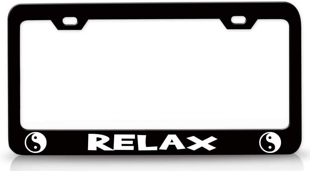 Relax Yoga Zen Metal Car SUV Truck License Plate Frame Bl z70