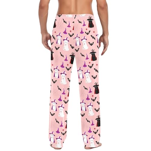 Bats and Spirits Men's Cotton Pajama Pants with Pockets and Drawstring Comfortable and Stylish,S3