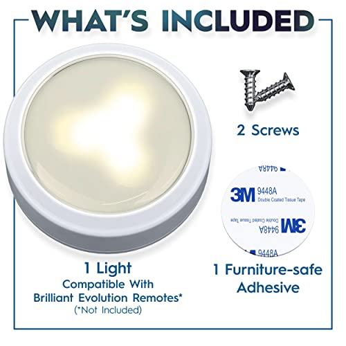 Brilliant Evolution Led Puck Light | Wireless Led Under Cabinet Lighting | Under Counter Lights For Kitchen | Battery Operated Light For Sink, Bathroom, Pantry, Closet, Bookshelf, Bedroom #TOP1