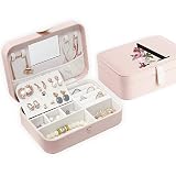 YiKaLus Birthday Gifts- Travel Jewelry Box Initial A, Jewelry Organizer Box for Girls 8-12,Portable