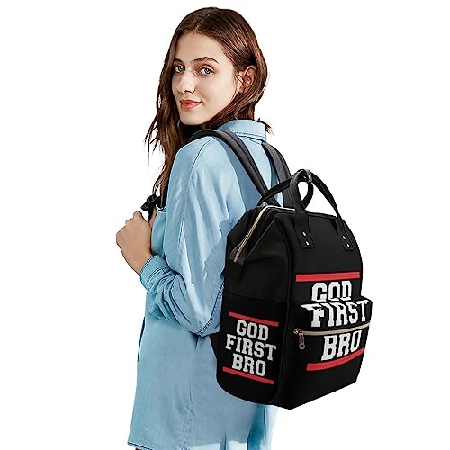 God-First-Bro-Diaper-Bag-Portable-Backpack-Mommy-Bag-Travel-Shoulder-Daypack-for-Outdoor-Working-Beach