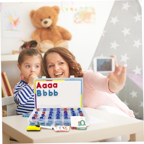 Kit de lettres magnétiques en mousse avec tableau double face et boîte - 5