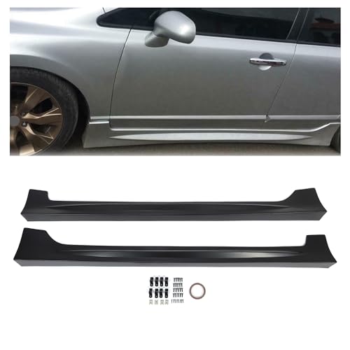 HECASA Side Skirts Replacement Compatible with 2006-2011 Honda Civic 4 Door Sedan Rocker Panels Guard Side Extension Splitter Black