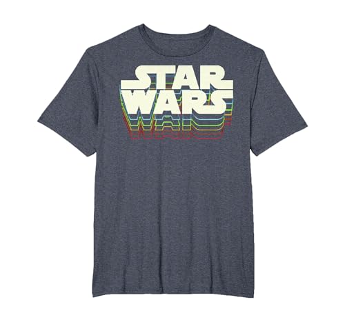T-shirt Star Wars logo dégradé rétro en coton pour adulte