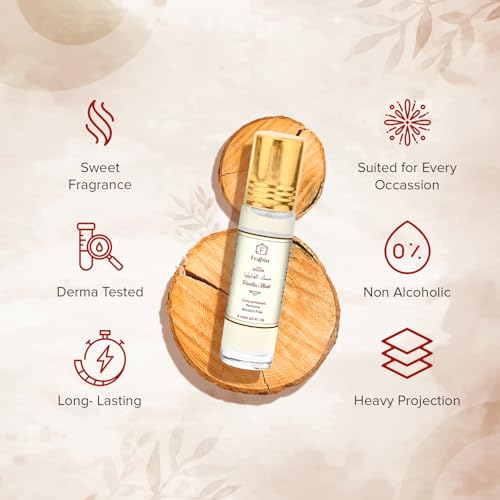 Image of Vanilla Musk Perfume Oil Roll-On - Vanilla Fragrance Oil Roller (No Alcohol) Perfumes for Women and Men, 6 ml / 0.2 fl Oz