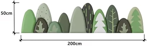 Miniatura 9 de Adhesivos de pared anticolisión de poliuretano para pared autoadhesivos, paneles de pared 3D para habitación de niños, árboles verdes (color B-78.7