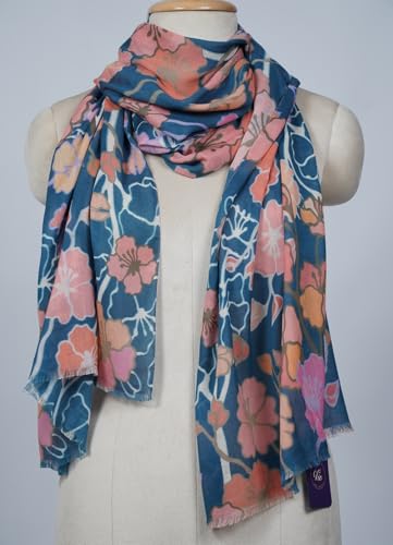 Image of VIC Cotton Modal Digital Print Scarf for Women | Digital Print Designer Stole | Soft Lightweight Luxury Wrap | Premium Cotton Modal Blend | 55 x 170 cm | VIC-SM-DP5517