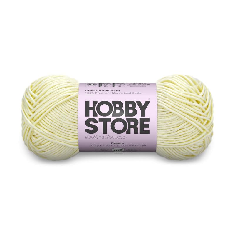 Image of Cotton - Aran Yarn - 100% Mercerised Cotton Aran Yarn for Crochet & Knitting Durable Home Decor (1 ball /100 g) - 413 Cream | Magic Needles