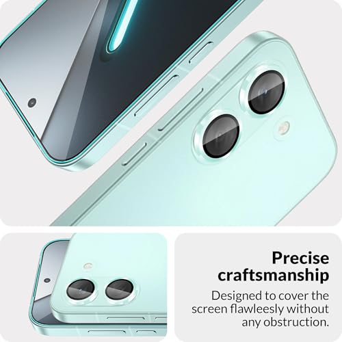 Image of FIRST MART Tempered Glass for Poco X8 Pro 5G with Blue Camera Ring Guard & Installation Kit | HD Clear Edge-to-Edge Screen Protector, Scratch Resistant, Case-Friendly | Pack of 1
