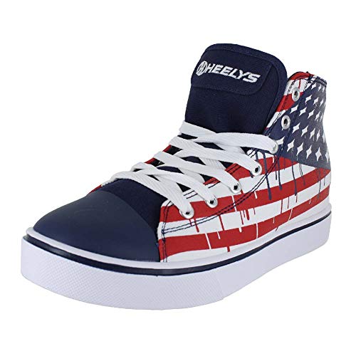 HEELYS Boys Hustle American Flag (Little Kid/Big Kid/Adult) Blue/White/Red Athletic Shoe