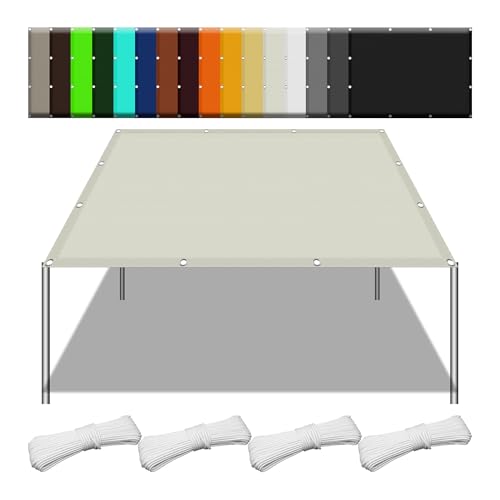 Voile d'ombrage rectangulaire 2.5x6.5m blanc cassé pour jardin
