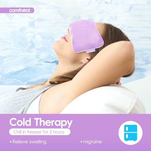 Comfheat Lavender Weighted Eye Pillow for Yoga, Microwavable Moist Heat Eye Compress Mask with Washable Cover for Relaxation, Sleeping, Meditation, Yoga, Spa, Migraine Relief (Purple) - Image 6