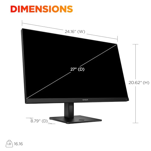Image of HP OMEN 27 inch QHD 180Hz Gaming Monitor, Quad HD Display (2560 x 1440), IPS Panel Technology, HDR 400, 1ms GtG (with Overdrive), AMD FreeSync, Black, 27q G2 (2025)
