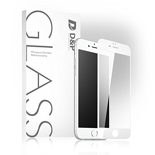iPhone 6/6S Screen Protector [Front And Back],D&P Edge to Edge/Full Cover tempered glass screen protector For Iphone 6S [White]+ One anti fingerprint film for back side--3D Touch Compatible