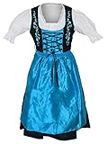  speed4allkinds Dirndl Trachtenkleid Set 3 TLG. Turkis Größe 36 bis 44 Neu (D-Turkis 42)