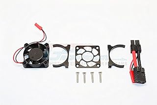 Aluminum Motor Heatsink With Cooling Fan For Traxxas Slash 4x4 LCG (68086-21) / TRX-4 Trail Crawler (82056-4) / 4-Tec 3.0 C8 (93054-4) - 1 Set Black