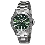 Timex NAVI TW2Y15200 - Reloj automático para hombre, cuerda automática, resistente al agua hasta 10 ATM, cristal mineral, esfera verde, auténtico