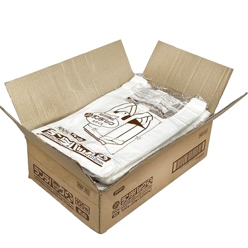 ジャパックス 弁当用レジ袋 大(乳白) 厚み0.012mm 100枚 x 20冊(2000枚) RBF20 ランチバッグ 省資源タイプ(Lサイズ) 手付きポリ袋