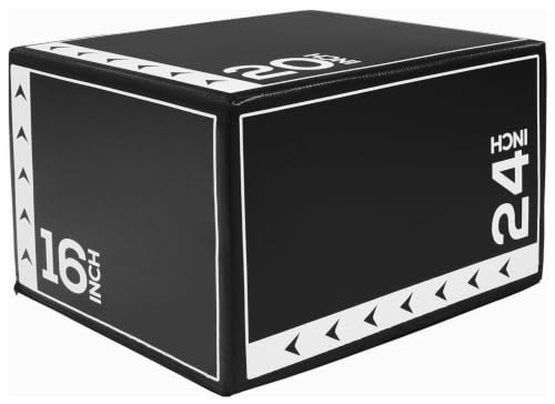 Image of BalanceFrom 3-in-1 Foam Plyometric Jump Box for Home Gym, Multiple Heights.