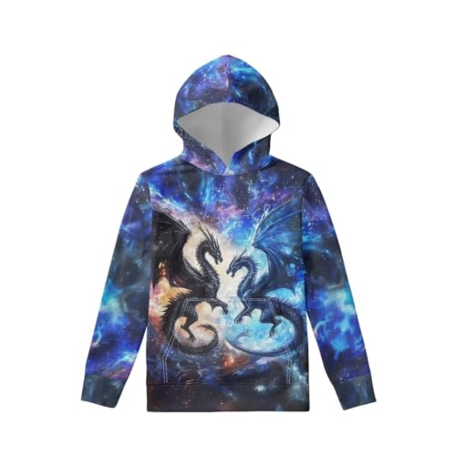 Image of WELLFLYHOM Boys Hooded Sweatshirts Hoodie Pullover Cool Graphic Crewneck Blouses Size 6-16