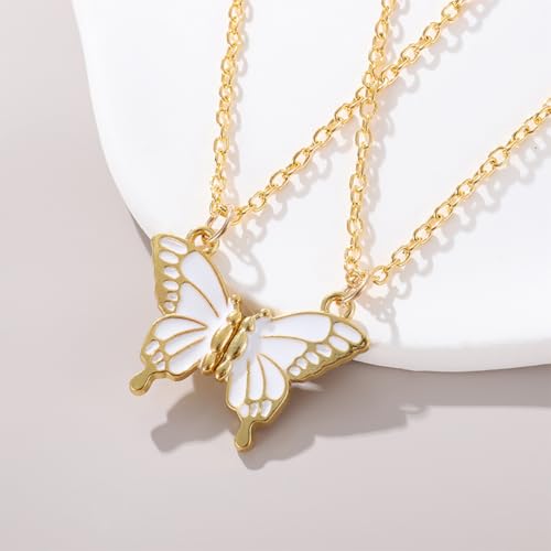 Image of Hodaqe 2 Pcs Butterfly Necklace for Girls and Women Best Friend Friendship, Alloy Fashion Necklace Gift for Forever Best Friend