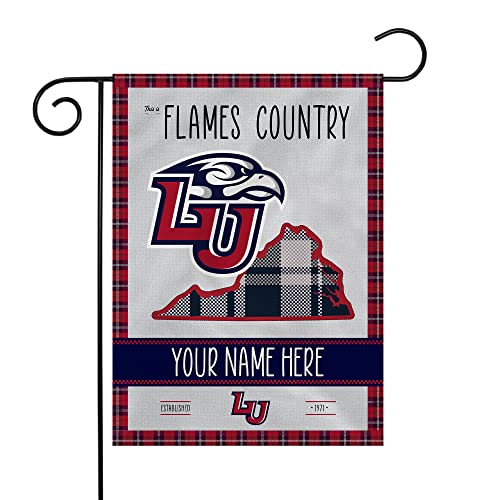 Rico Industries NCAA Liberty Flames This is Flames Country - Plaid Design Personalized Garden Flag