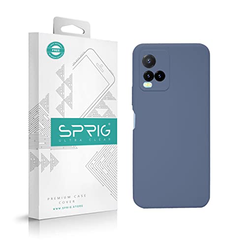 Image of SPRIG Compatible with VIVO Y33s Phone Liquid Silicone Cover Premium Back Cover Drop Tested Shock Proof Mobile Case for Men, Women, Boys and Girls with Camera Protection (Midnight Blue)