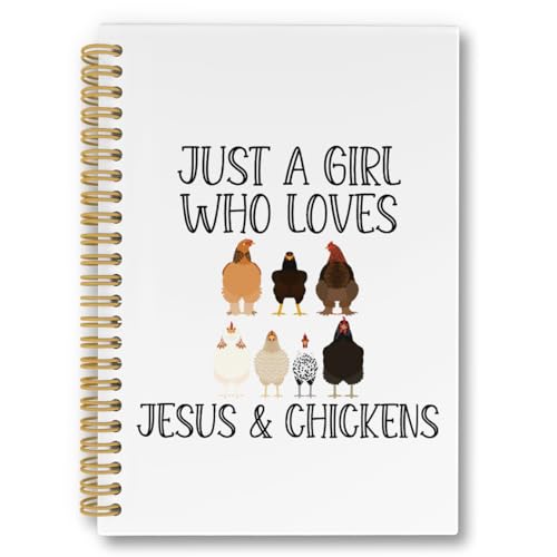 Cahier à spirales Jesus & Chickens, carnet ligné 14x21 cm pour notes de bureau et fournitures scolaires