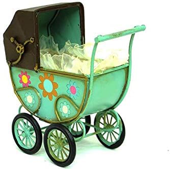 Dekoratif Metal Bebek Arabas  Biblo Vintage Hediyelik