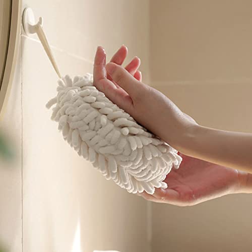 Ochine Hand Towels For Bathroom, Kitchen Hand Towel Hand Dry Towels Absorbent Soft Hanging Hand Bath Towels Microfiber Plush Chenille Hand Towel Ball Machine Washable Bath Towel With Loop (1 Pack) #TOP1