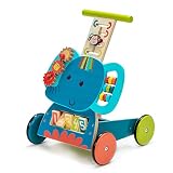 labebe - Baby Pushing Walker Toy for 1-3 Years Old Girl/Boy, Toddler Learning Walker 4 Wheels Wooden