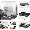 Onlyeasy Sturdy Under Bed Shoe Storage Organizer Fit 8 to 16 Pairs, Collapsible Closet Underbed Shoes Container Bags with Reinforced Handles, 37.7x23.6x5.9in, Linen-like Black, MXAUBS16P1