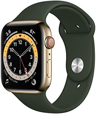 قیمت و خرید سری جدید Apple Watch Series 6 (GPS Cellular ، 44 میلی متر) -  قاب فولادی ضد زنگ طلایی با بند ورزشی سبز قبرس برند Apple | مالتینا