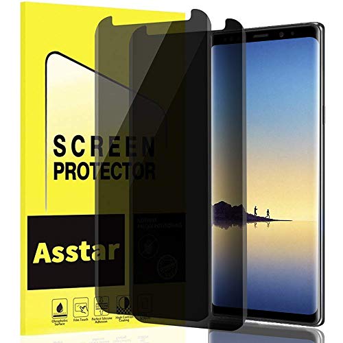 Asstar Privacy Screen Protector for Galaxy Note 8 , Tempered Glass Anti-Scratch No Bubble Case Friendly Easy Install 9H Hardness Screen Protector Compatible with Sumsang Galaxy Note 8 (2 Pack)