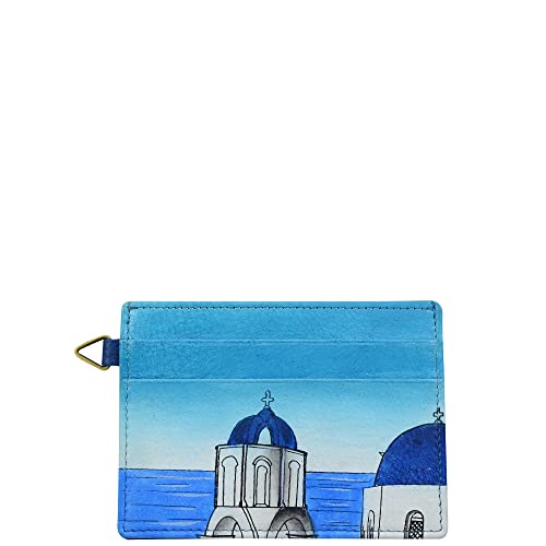 Image of Anna by Anuschka Women's Hand Painted Genuine Leather Credit Card Case - Magical Greece
