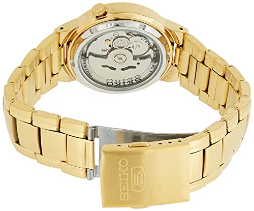 Image of Seiko Men's SNKA10 5 Automatic Gold Dial Gold-Tone Stainless Steel Watch