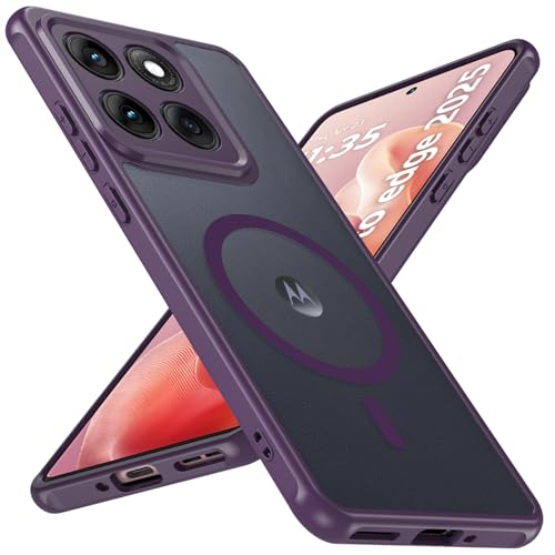 For Motorola Edge 2025 Case, Magnetic [38 N52 Magnets] Military Grade Drop Protection moto edge 2025 case - Raised Camera Lips Slim Matte Anti-Slip Phone Cover Case For Motorola Edge 2025, Purple