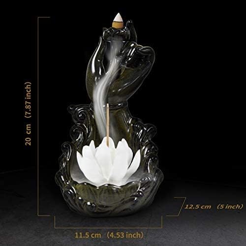 Incense Burner Backflow Incense Holder Waterfall Handmade Ceramic Meditation Durable for Home Decoration Yoga Aromatherapy Ornament Incense Holders