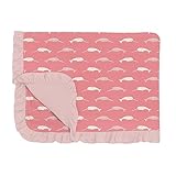 KicKee Pants Print Ruffled Toddler Blanket, Made from Viscose from Bamboo Fabric, Easy Transition from Crib to Bed, Silky Soft Baby and Kid Blankets (Strawberry Narwhal - One Size)