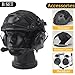 rabuu Tactical Airsoft Helmet Set with Headset & Cover - Adjustable, Protective for CS, Hunting, Paintball, Cosplay ABS Shell, Comfort Padding(B,Large)