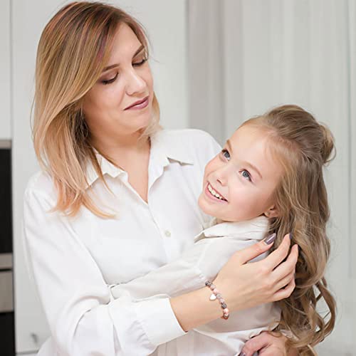 Gbtbys Mom Gifts, Natural Stone Bracelets Heart Charm, Gift For Mom Mama Mother In Law Best Bonus Mom From Daughter Mothers Day Birthday Jewelry Pink #TOP5