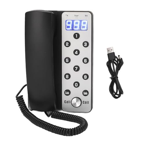 Wireless Intercom Phone - 433MHz Full Duplex Communication System with 1000m Transmission Range and Digital Display - Single Main Unit for Office Factory and Industrial Use (1 Main Unit)