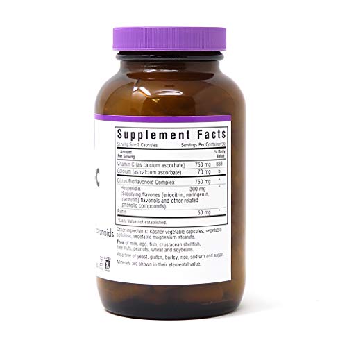 Bluebonnet Nutrition Mega Bio-C Formula Vegetable Capsules, High Potency Buffered Vitamin C, For Immune Health, Soy Free, Gluten Free, Non-Gmo, Kosher, Dairy Free, Vegan, 180 Count #TOP7