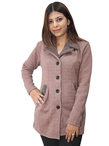 Image of Matelco Womens Woollen Collared Coat Cardigan