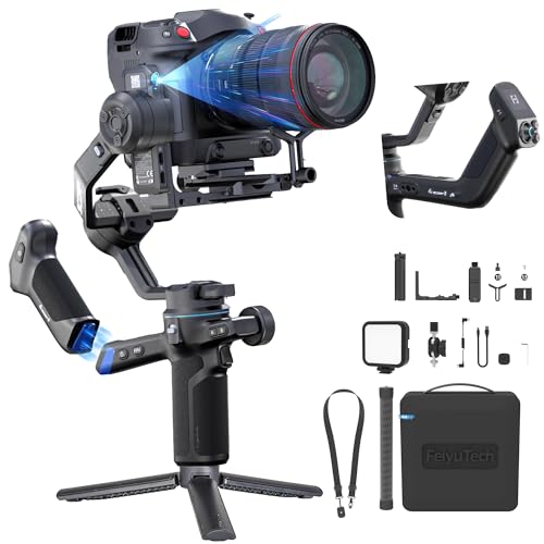FeiyuTech SCORP 3 KIT Gimbal-Stabilisator für DSLR- und Spiegellose Kameras, Integriertes AI-Tracking, Abnehmbarer Griff, 3-Achsen-Gimbal für Sony/Canon/Nikon/Fujifilm, max.7.721lbs, Touchscreen